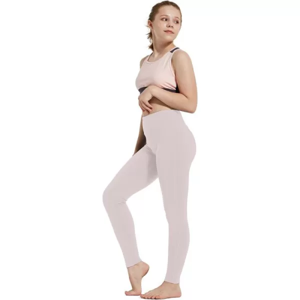 BALEAF Youth Girls Athletic Dance Leggings Compression Pants Running Active Yoga Tights with Back Pocket1 Back Pocket Light Purple