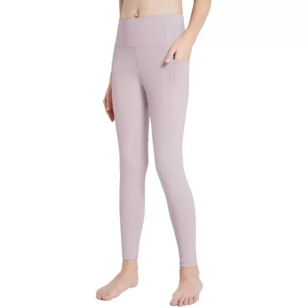 BALEAF Youth Girls Athletic Dance Leggings Compression Pants Running Active Yoga Tights with Back Pocket2 Side Pockets Light Purple