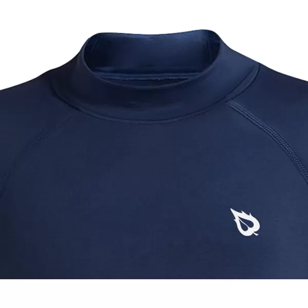 BALEAF Boys Thermal Compression Shirts Youth Long Sleeve Fleece Base Layer Soccer Football Cold GearNavyfleece Lined