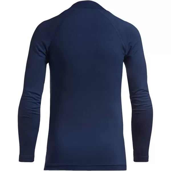 BALEAF Boys Thermal Compression Shirts Youth Long Sleeve Fleece Base Layer Soccer Football Cold GearNavyfleece Lined
