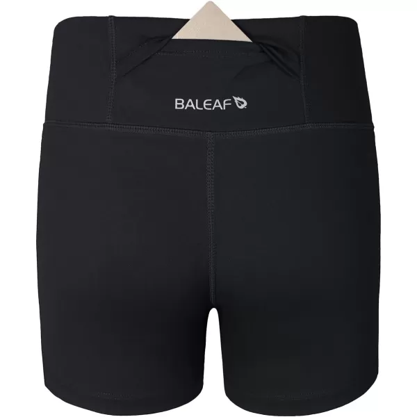 BALEAF Girls 4quot Volleyball Shorts Kids Athletic Biker Cartwheel Dance Soccer Cheer Running Preppy Teen4black