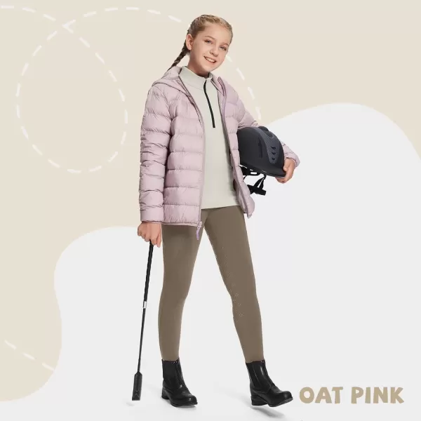 BALEAF Girls Fleece Long Sleeve Shirts Fall Jacket Half Zip Sweatshirts Horse Riding Camping Thermal Coat KidsAoat Pink