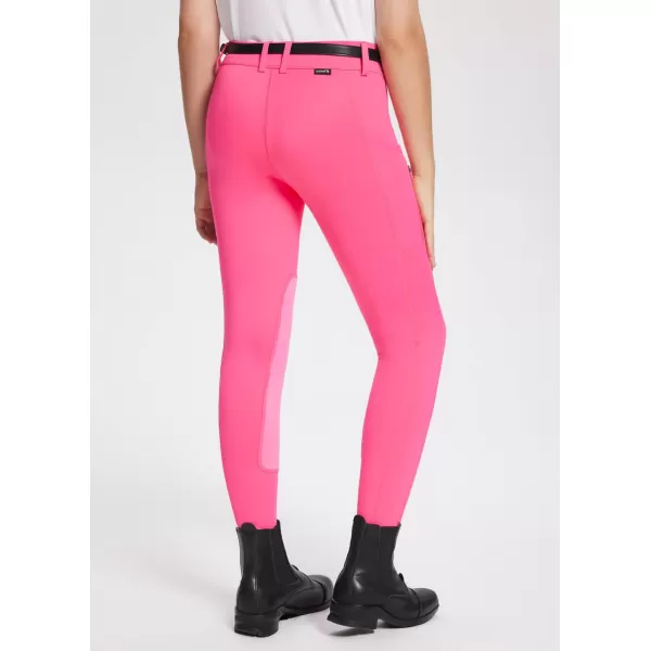 BALEAF Girls Riding Pants Kids Equestrian Breeches KneePatch Zip Pocket Horseback TightsPink