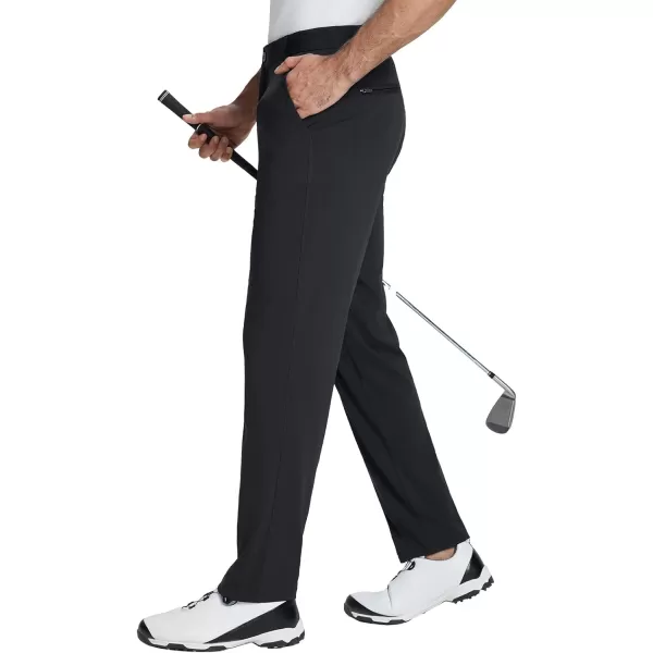 BALEAF Mens Golf Pants with 5 Pockets 30quot Stretch Slim Fit Dress Pants for Men Work Casual TravelAblack