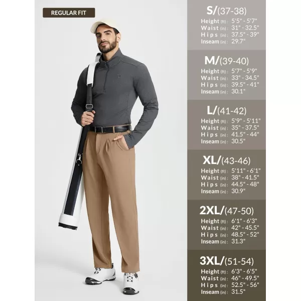 BALEAF Mens Golf Pants with 5 Pockets 30quot Stretch Slim Fit Dress Pants for Men Work Casual TravelDbrown