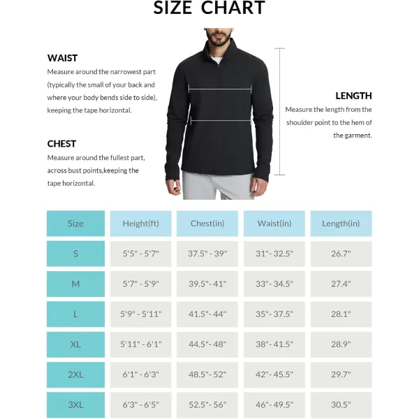 BALEAF Mens Golf Pullover Quarter Zip Fleece with Zipper Pockets Water Resistant Hiking SweaterBlack