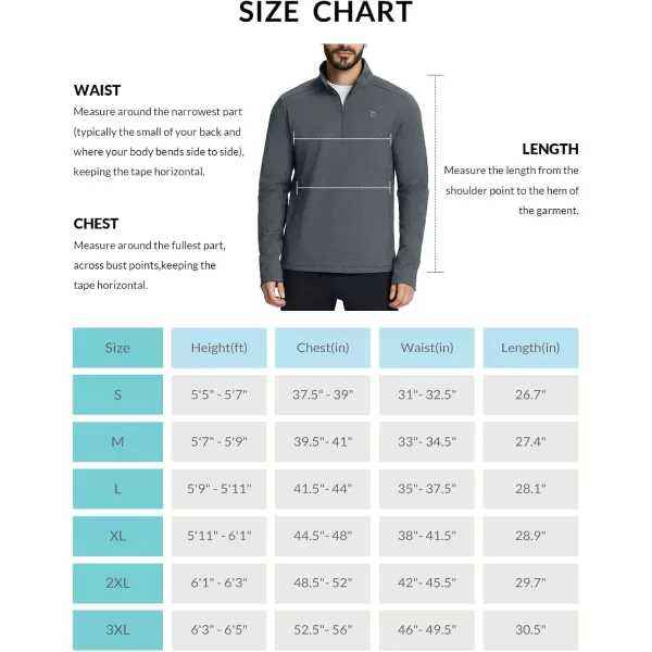 BALEAF Mens Golf Pullover Quarter Zip Fleece with Zipper Pockets Water Resistant Hiking SweaterDark Grey