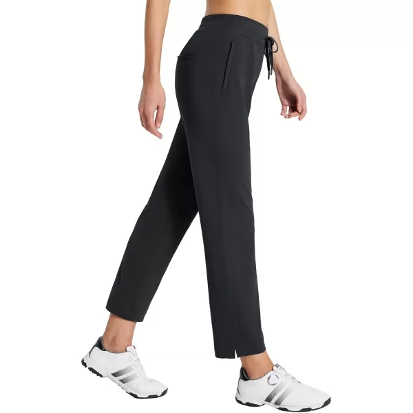 BALEAF Womens Golf Pants 27quot Stretch High Waisted Sweatpants for Work Athletic TravelAblack