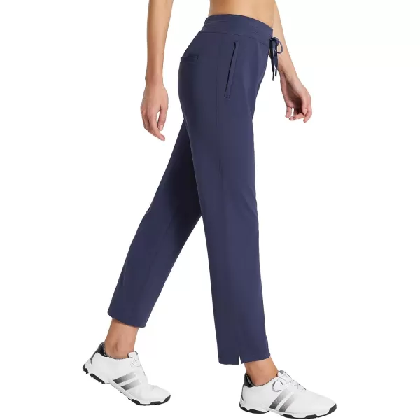 BALEAF Womens Golf Pants 27quot Stretch High Waisted Sweatpants for Work Athletic TravelBnavy Blue