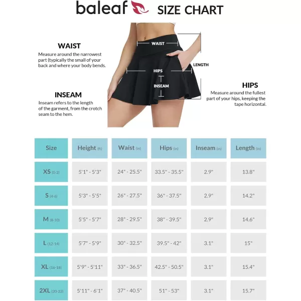 BALEAF Womens Tennis Skirts High Waisted Tummy Control Pleated Golf Skorts for Woman with Shorts PocketsBlack2 Side Pockets