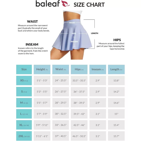 BALEAF Womens Tennis Skirts High Waisted Tummy Control Pleated Golf Skorts for Woman with Shorts PocketsBlue