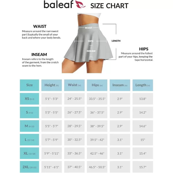 BALEAF Womens Tennis Skirts High Waisted Tummy Control Pleated Golf Skorts for Woman with Shorts PocketsLight Gray