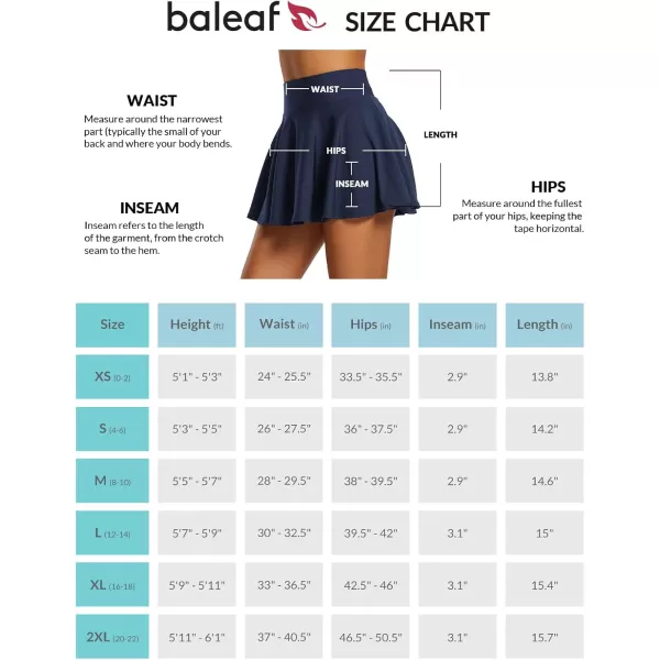 BALEAF Womens Tennis Skirts High Waisted Tummy Control Pleated Golf Skorts for Woman with Shorts PocketsNavy