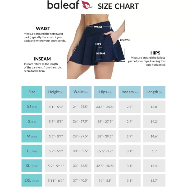 BALEAF Womens Tennis Skirts High Waisted Tummy Control Pleated Golf Skorts for Woman with Shorts PocketsNavy2 Side Pockets