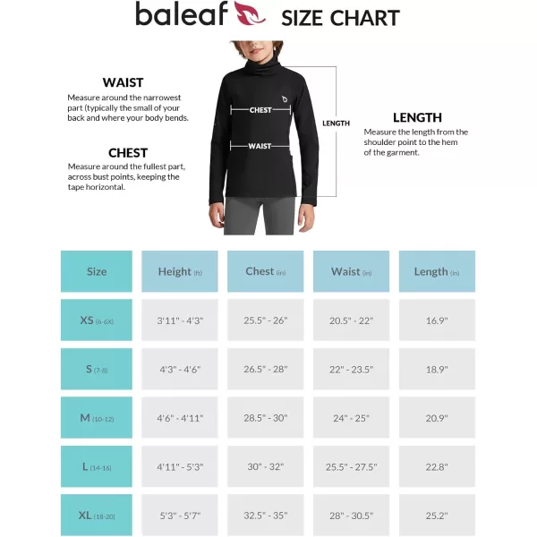 BALEAF Youth Thermal Compression Shirts Boy Undershirts Long Sleeve Turtleneck Fleece Baselayer Baseball Football SoccerBlack