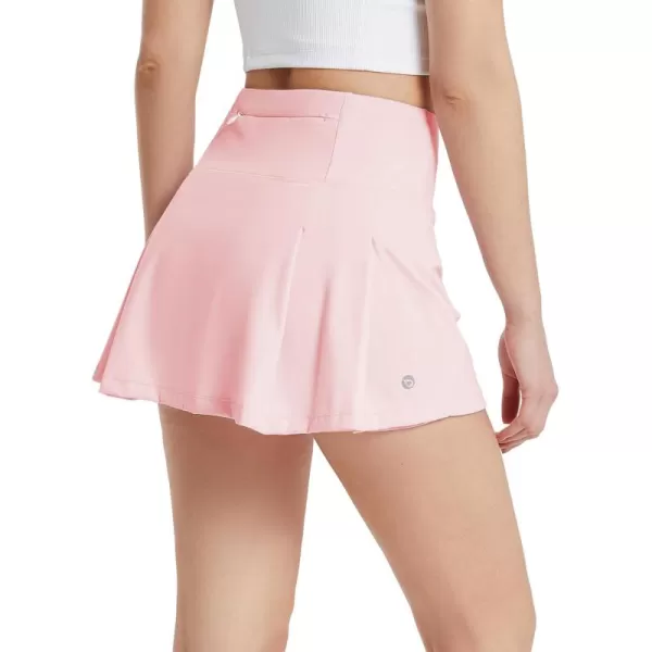 BALEAF Womens 13quot Tennis Skirts Golf Skort High Waisted Athletic Pleated Pockets Linner Running Sports Workout Casual CuteSolid Pink