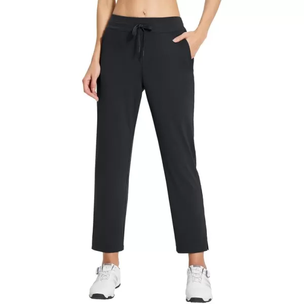 BALEAF Womens Golf Pants 27quot Stretch High Waisted Sweatpants for Work Athletic TravelAblack