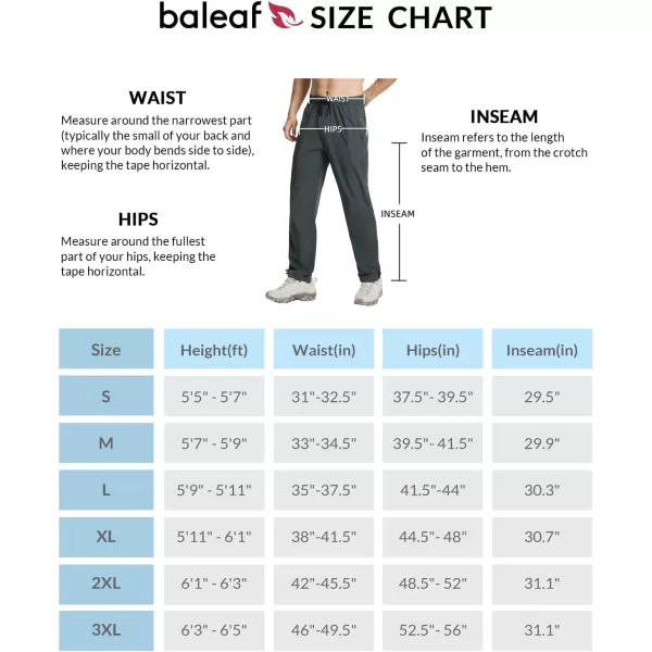 imageBALEAF Mens Hiking Pants Lightweight Quick Dry Water Resistant Elastic Waist Cargo Pants with Zip Pockets for OutdoorGrey