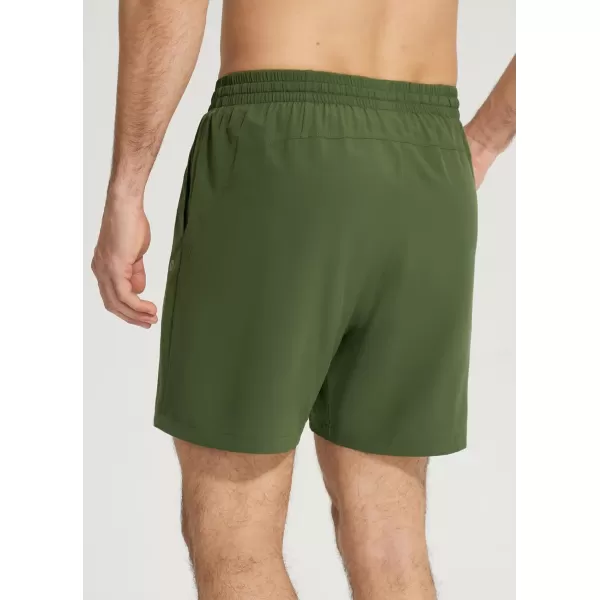 imageBALEAF Mens 2 in 1Running Shorts 5quot7quot Quick Dry Workout Athletic Gym Shorts with Zipper Pockets02green