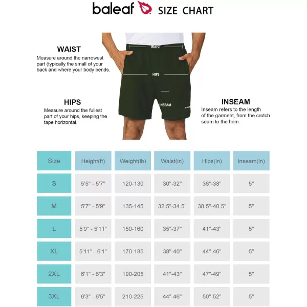 imageBALEAF Mens 5quot Running Athletic Shorts Workout Lightweight Zipper PocketArmy Green