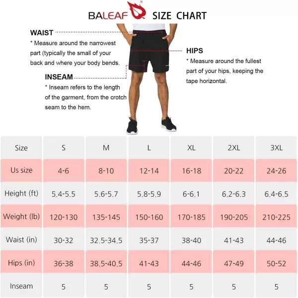 imageBALEAF Mens 5quot Running Athletic Shorts Workout Lightweight Zipper PocketBlack