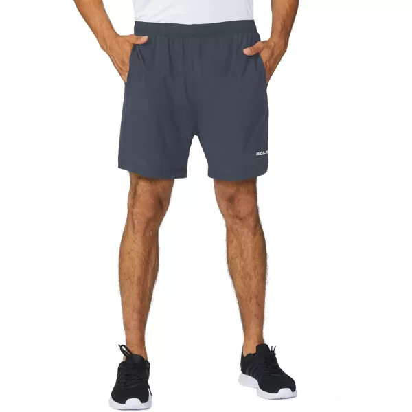 imageBALEAF Mens 5quot Running Athletic Shorts Workout Lightweight Zipper PocketGray2pack