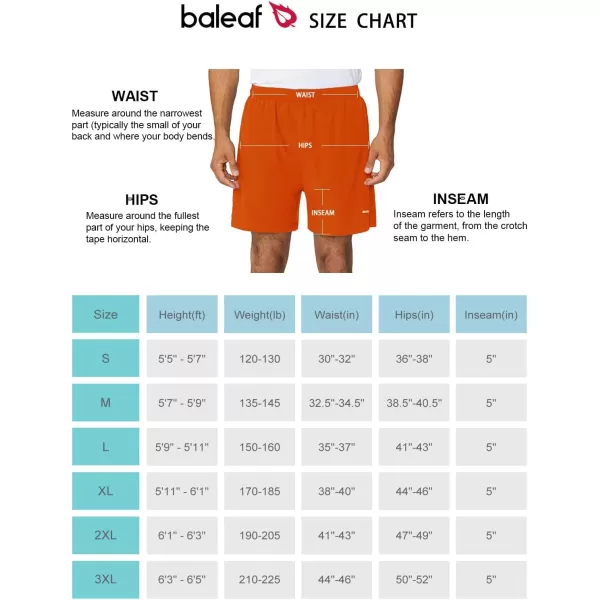 imageBALEAF Mens 5quot Running Athletic Shorts Workout Lightweight Zipper PocketOrange