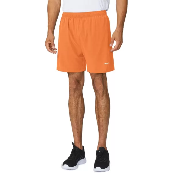 imageBALEAF Mens 5quot Running Athletic Shorts Workout Lightweight Zipper PocketVibrant Orange