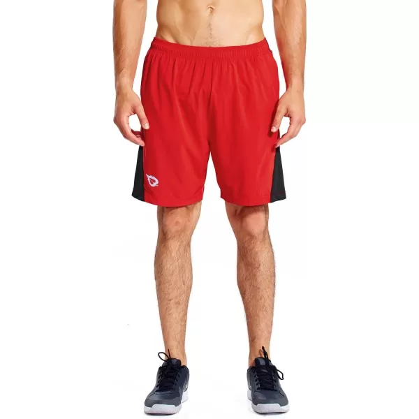 imageBALEAF Mens 7quot Running Shorts with Mesh Liner Zipper Pocket for Athletic Workout GymRed