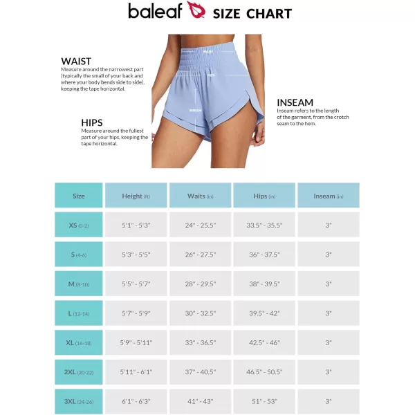 imageBALEAF Womens 3quot Workout Shorts High Waisted Athletic Running Shorts with Liner Sports Lightweight Quick DryAblue