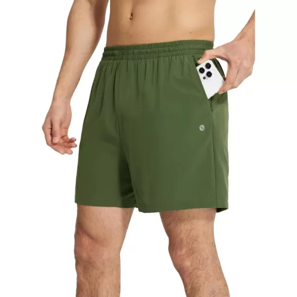 imageBALEAF Mens 2 in 1Running Shorts 5quot7quot Quick Dry Workout Athletic Gym Shorts with Zipper Pockets02green