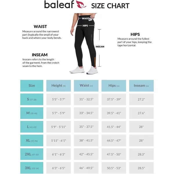 imageBALEAF Mens Thermal Running Tights Winter Cycling Pants Fleece Lined Compression Leggings Zipper Pockets Cold Weather GearBlack