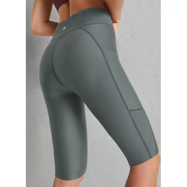 imageBALEAF Womens 12 Swim Shorts UPF 50 High Waisted Long Board Shorts with 2 PocketsDark Grey