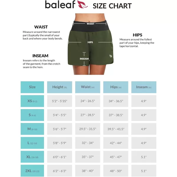 imageBALEAF Womens 5quot Workout Shorts Gym Running Shorts Athletic with Liner High Waistband Quick Dry Sports Zipper PocketsArmy Green