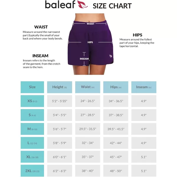 imageBALEAF Womens 5quot Workout Shorts Gym Running Shorts Athletic with Liner High Waistband Quick Dry Sports Zipper PocketsPurple
