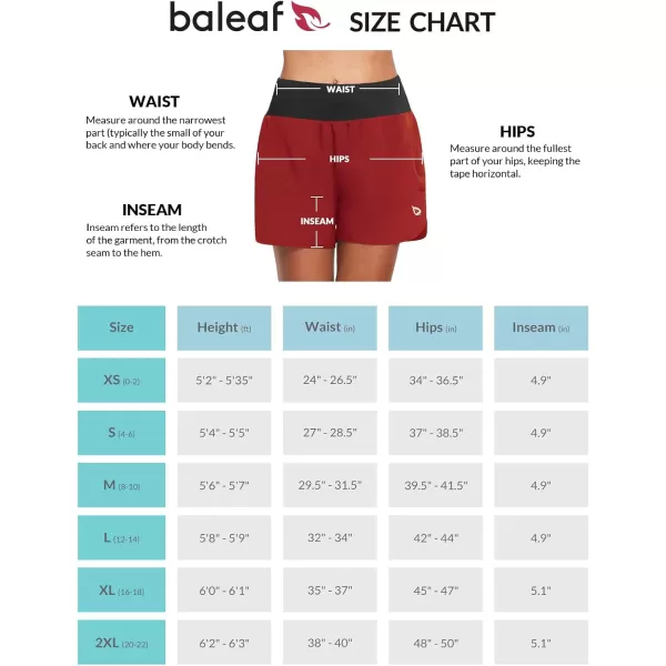 imageBALEAF Womens 5quot Workout Shorts Gym Running Shorts Athletic with Liner High Waistband Quick Dry Sports Zipper PocketsRed