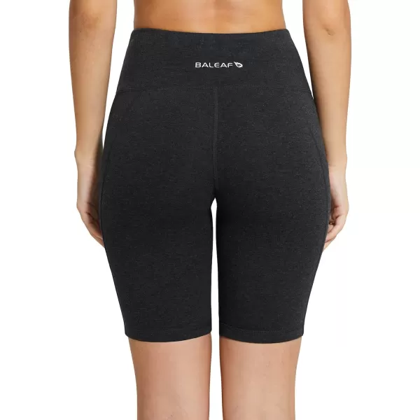imageBALEAF Womens 8quot 5quot 3quot Biker Shorts High Waist Yoga Workout Gym Running Volleyball Spandex Shorts with PocketsBlackcharcoal