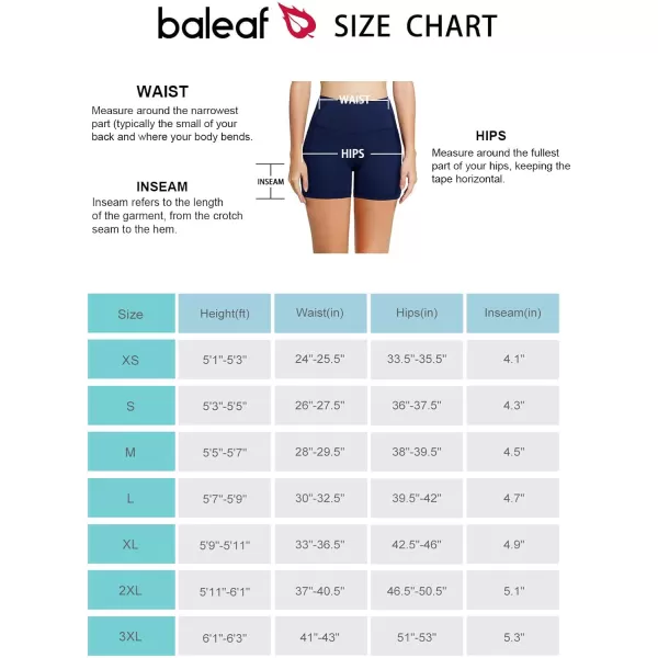 imageBALEAF Womens 8quot 5quot 3quot Biker Shorts High Waist Yoga Workout Gym Running Volleyball Spandex Shorts with PocketsBlacknavy Blue