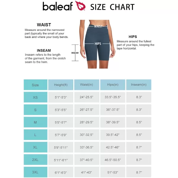 imageBALEAF Womens 8quot 5quot 3quot Biker Shorts High Waist Yoga Workout Gym Running Volleyball Spandex Shorts with PocketsBluesofter