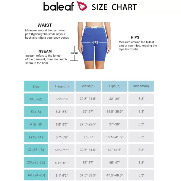 imageBALEAF Womens 8quot 5quot 3quot Biker Shorts High Waist Yoga Workout Gym Running Volleyball Spandex Shorts with PocketsEarth Blueclassic