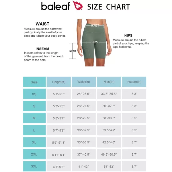 imageBALEAF Womens 8quot 5quot 3quot Biker Shorts High Waist Yoga Workout Gym Running Volleyball Spandex Shorts with PocketsGreensofter