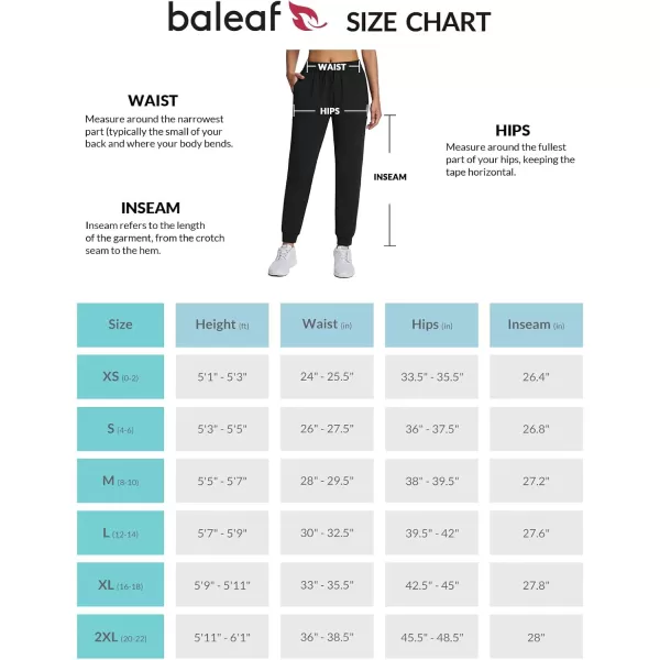 imageBALEAF Womens Fleece Lined Pants Joggers WaterResistant Zipper Pocket Thermal Sweatpants Winter Running Hiking JoggingBlack