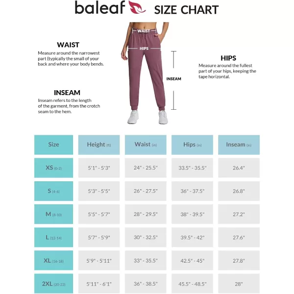 imageBALEAF Womens Fleece Lined Pants Joggers WaterResistant Zipper Pocket Thermal Sweatpants Winter Running Hiking JoggingRose