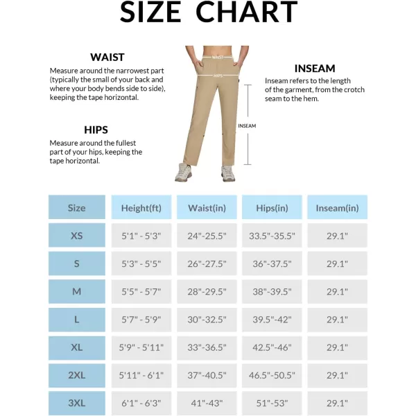 imageBALEAF Womens Hiking Water Resistant Pants UPF Roll Up Convertible Capri Pant Quick Dry Zipper Pockets Travel FishingKhaki