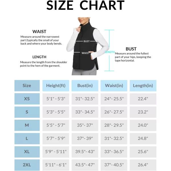 imageBALEAF Womens Lightweight Puffer Vest Running Sleeveless Jacket Fall Winter Warm Vests Stand CollarBlack