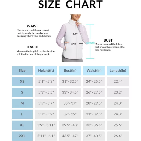 imageBALEAF Womens Lightweight Puffer Vest Running Sleeveless Jacket Fall Winter Warm Vests Stand CollarWhite