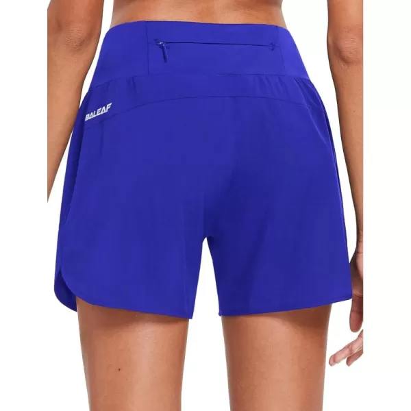 imageBALEAF Womens 5quot Workout Shorts Gym Running Shorts Athletic with Liner High Waistband Quick Dry Sports Zipper PocketsRoyal Blue