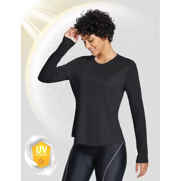 imageBALEAF Sun Shirt Women Long Sleeve UV Protection Shirts UPF 50 Pocket SPF Tops Outdoor ClothingBlack