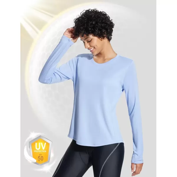 imageBALEAF Sun Shirt Women Long Sleeve UV Protection Shirts UPF 50 Pocket SPF Tops Outdoor ClothingBlue