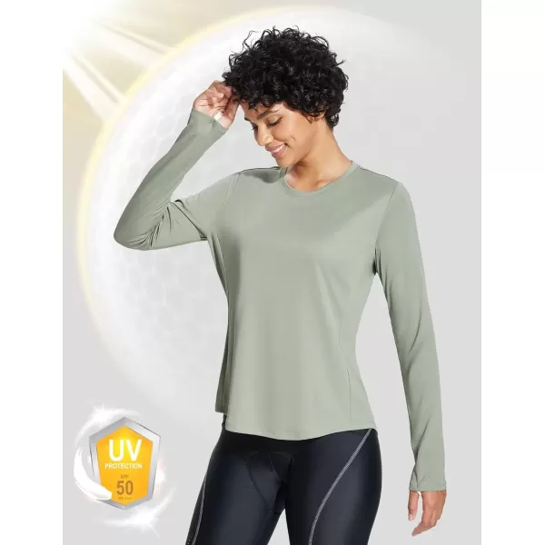 imageBALEAF Sun Shirt Women Long Sleeve UV Protection Shirts UPF 50 Pocket SPF Tops Outdoor ClothingGreen